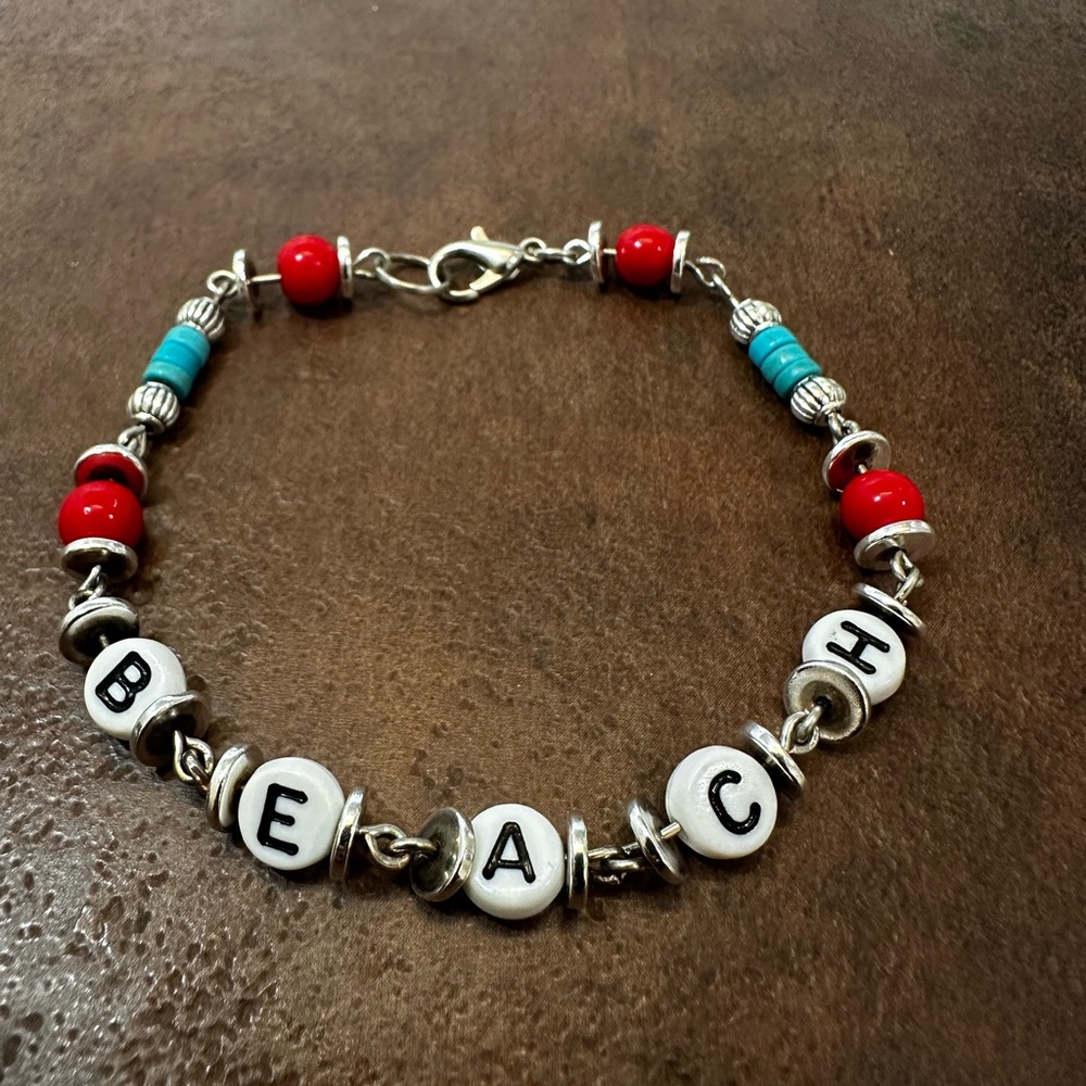 Handmade Semi Precious Unique Beach Beaded Bracelet.